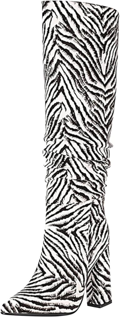 zebra print over the knee boots