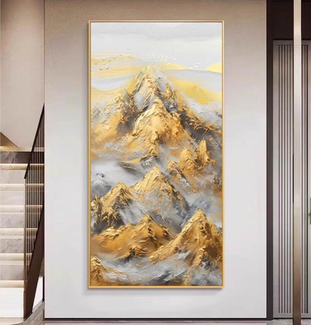 Peintures à l'huile sur toile de montagne abstraite moderne pour décoration murale salon épuré