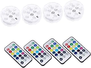 Hemobllo 4 Unidades De Luzes Sumersíveis LED Luz De Piscina Luz De Vaso Luz De Tanque De Peixes Luzes LED Sumersíveis Luzes De Piscina Subaquáticas Luz De Lagoa Subaquática Luzes
