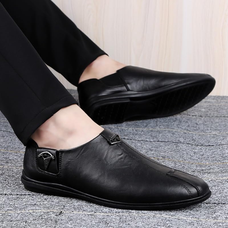 Mens Retro Comfort Fashion Oxford Shoes Slip On Pointed Toe Derby Shoes Classic Formal Business Dress Shoes Non-Slip Softsole Walking Shoes2