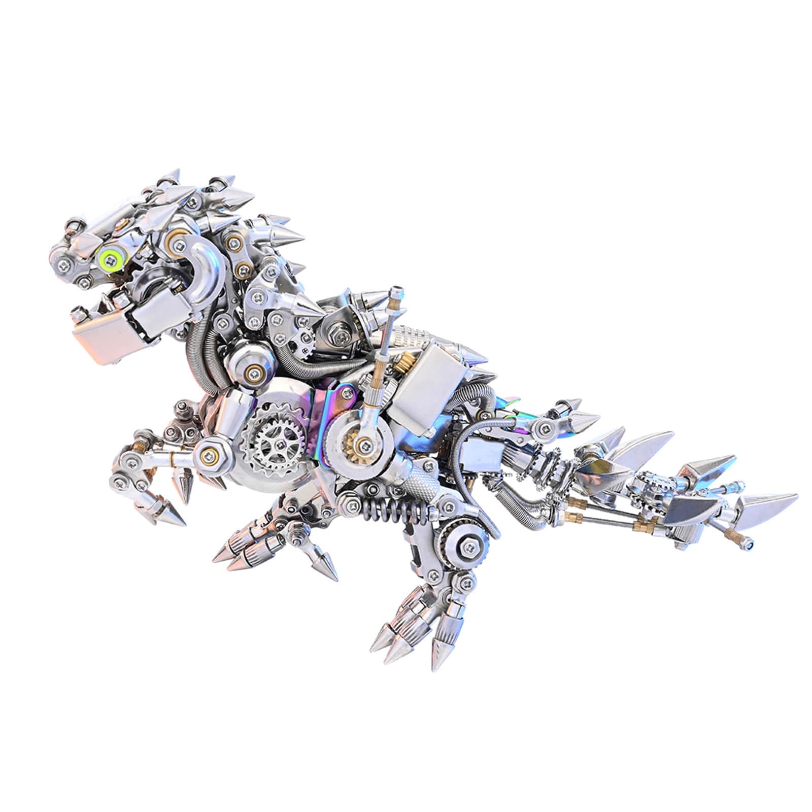 Kit di puzzle 3D in metallo dinosauro - Modello Steampunk T-Rex con ali e opzioni Gat-ling - Set di montaggio fai da te in acciaio inossidabile - Perfetto per adulti, appassionati di artigianato e