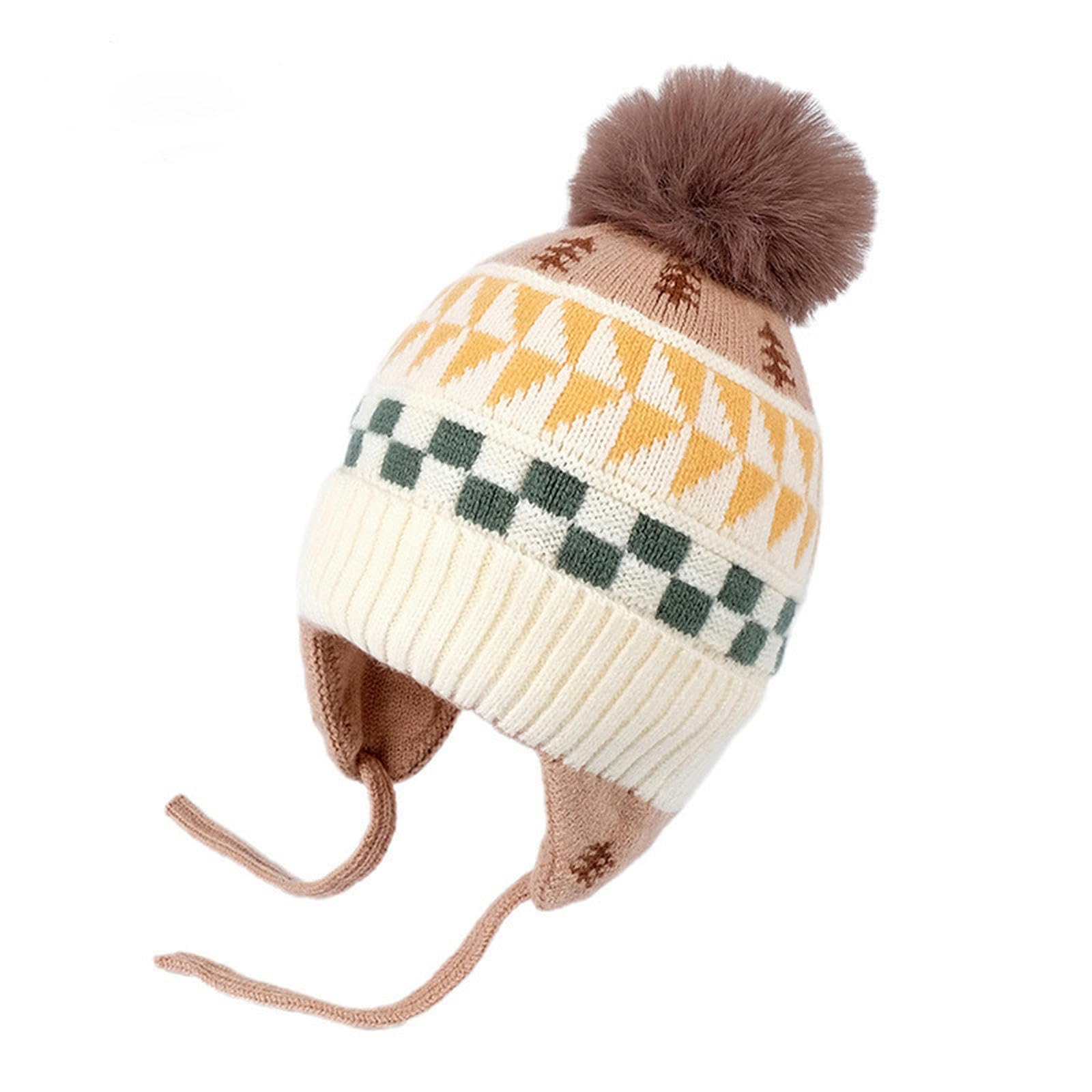 Gorro cálido para niños orejeras invierno infantil sombrero cómodo blanco leche