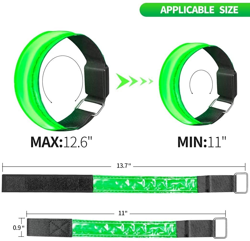 Brazalete LED, luces de correr de la brazaleta intermitente for los corredores Hombres y mujeres, LED reflectante LED Brazalete de seguridad LED Pulsera LED for correr, Ciclismo, Paseo de perros al ai