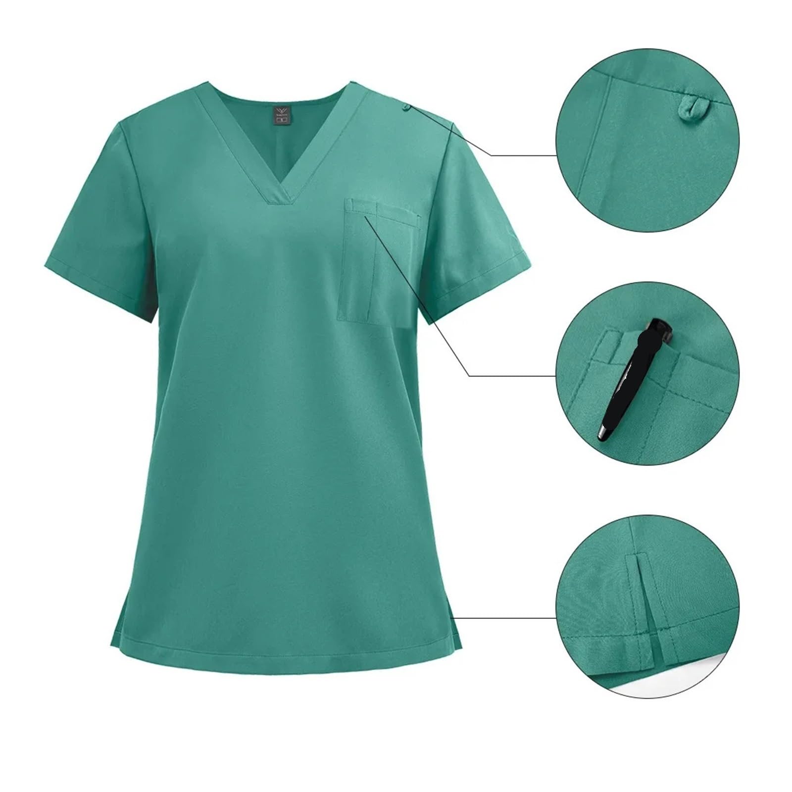 Uniformes de enfermera ajustados, conjuntos de uniformes médicos for mujer, Tops, pantalones, ropa for médicos de Hospital, clínica Dental, laboratorio, salón de trabajo Para Uso Hospitalario(Green,M)