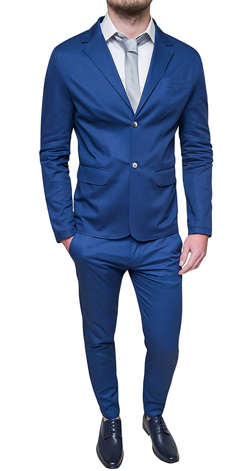 Evoga - Vestido para Hombre de sastrería, Color Azul, 100% Fabricado en Italia