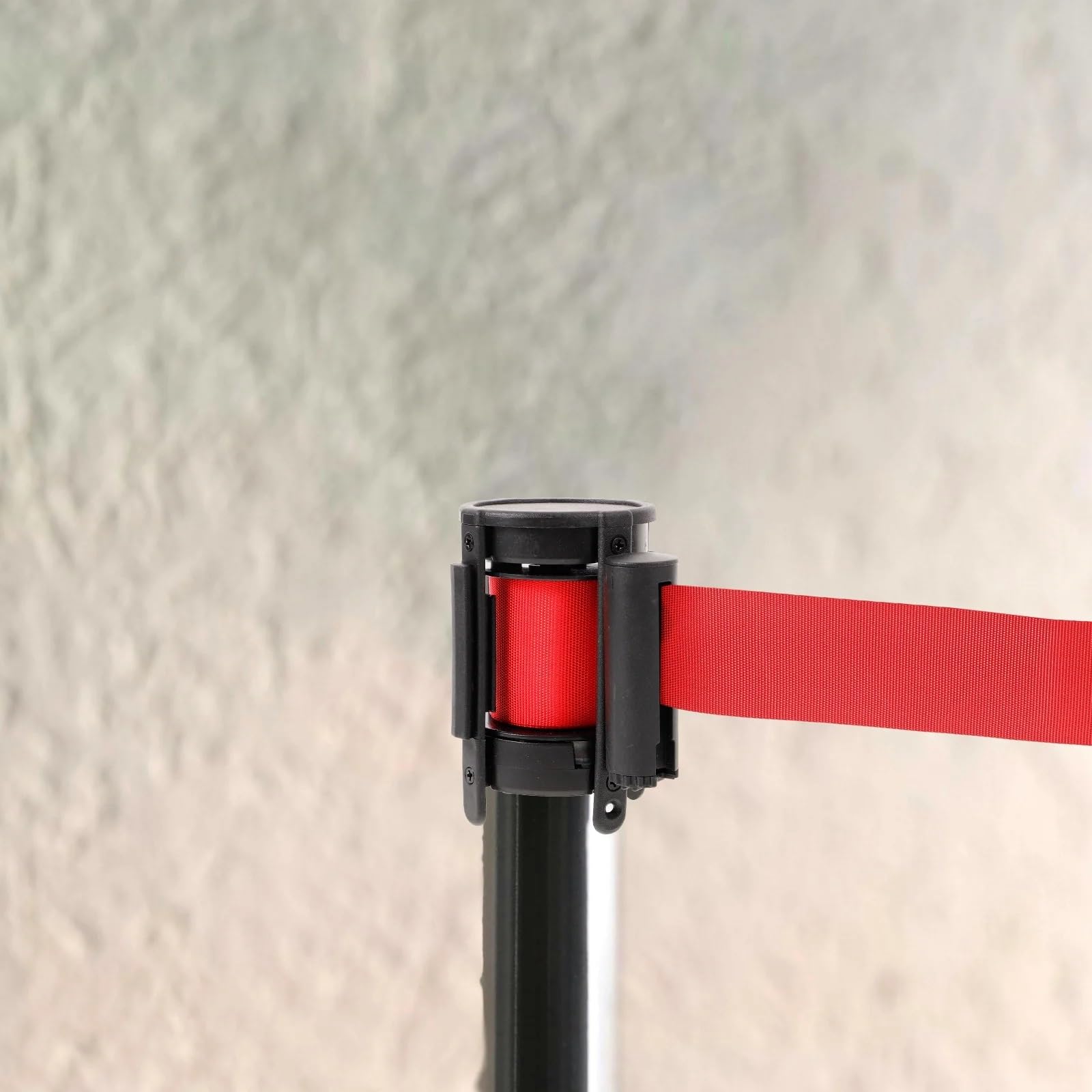 Cinta Balizamiento Montado En Pared Barrera de seguridad con cinta aislamiento y barandilla for colas, barrera retráctil peligro for advertencia para Aeropuertos