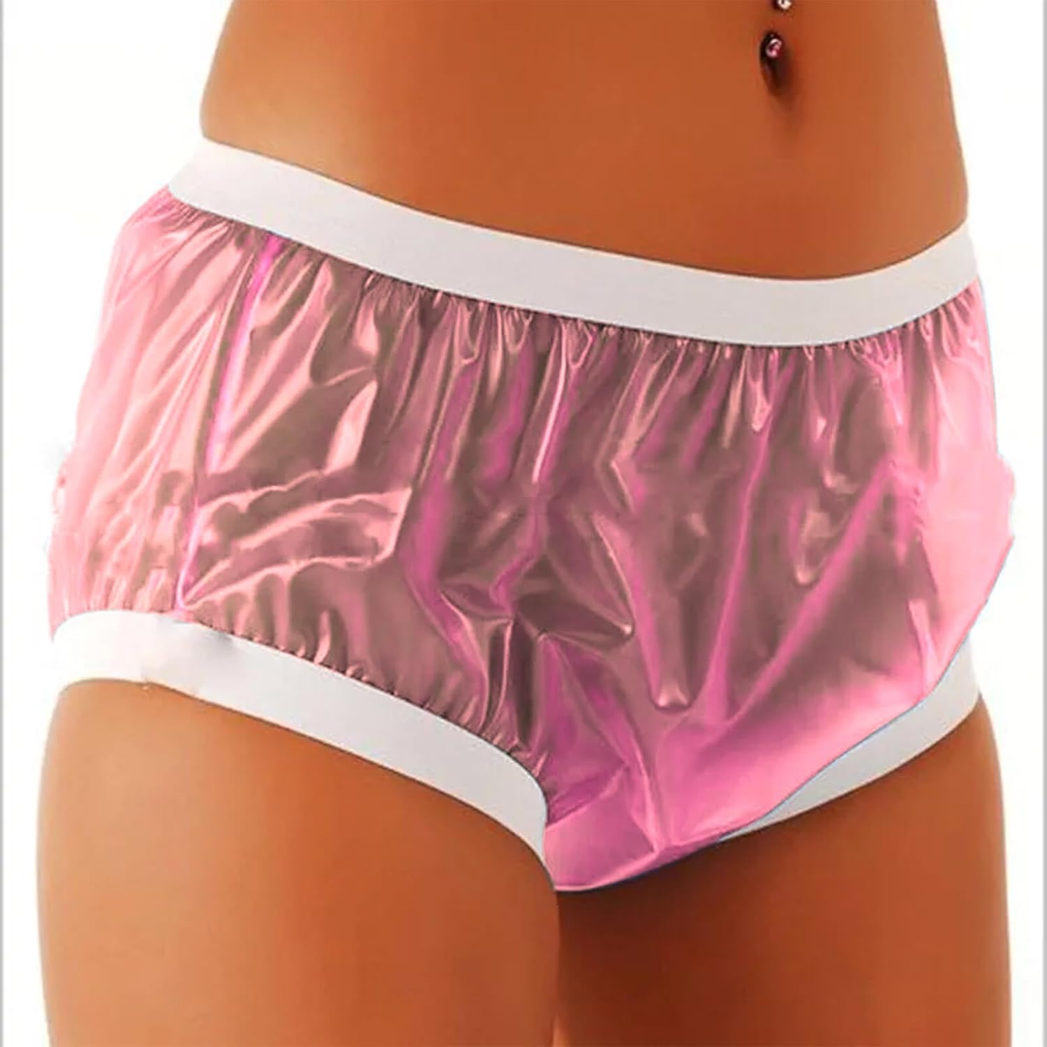 Reusable Wide Waist Incontinence Pants/PVC Plastic Clear Adult Leak-Proof Plastic Diapers/Unisex Diaper Covers Non-Disposable Diapers/Soft Film Leak-Proof Diapers Soft and Comfortable