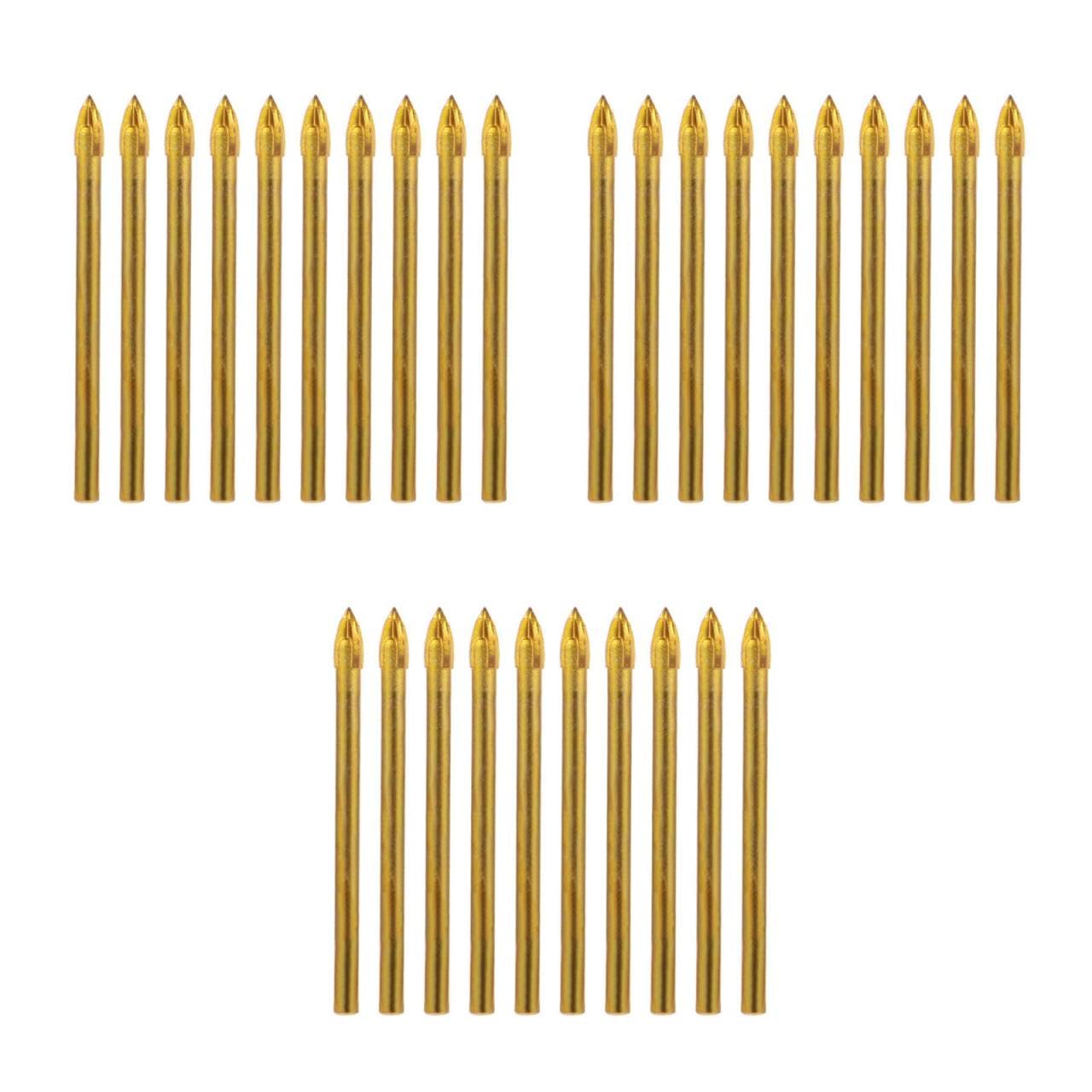 SHINEOFI 3 Set Punte Trapano Per Piastrelle Tungsteno Testa Per Ceramica E Muratura Facile Da Usare E Duraturo 10 Pezzi*3