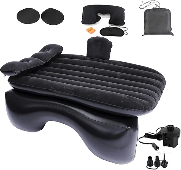 Onirii Inflatable Car Air Mattress Back Seat Bed with Air Pump,55 "x 35" Portable Thickened Car Travel Camping Sleeping Air Mattress Blow Up Bed for Car Universal SUV