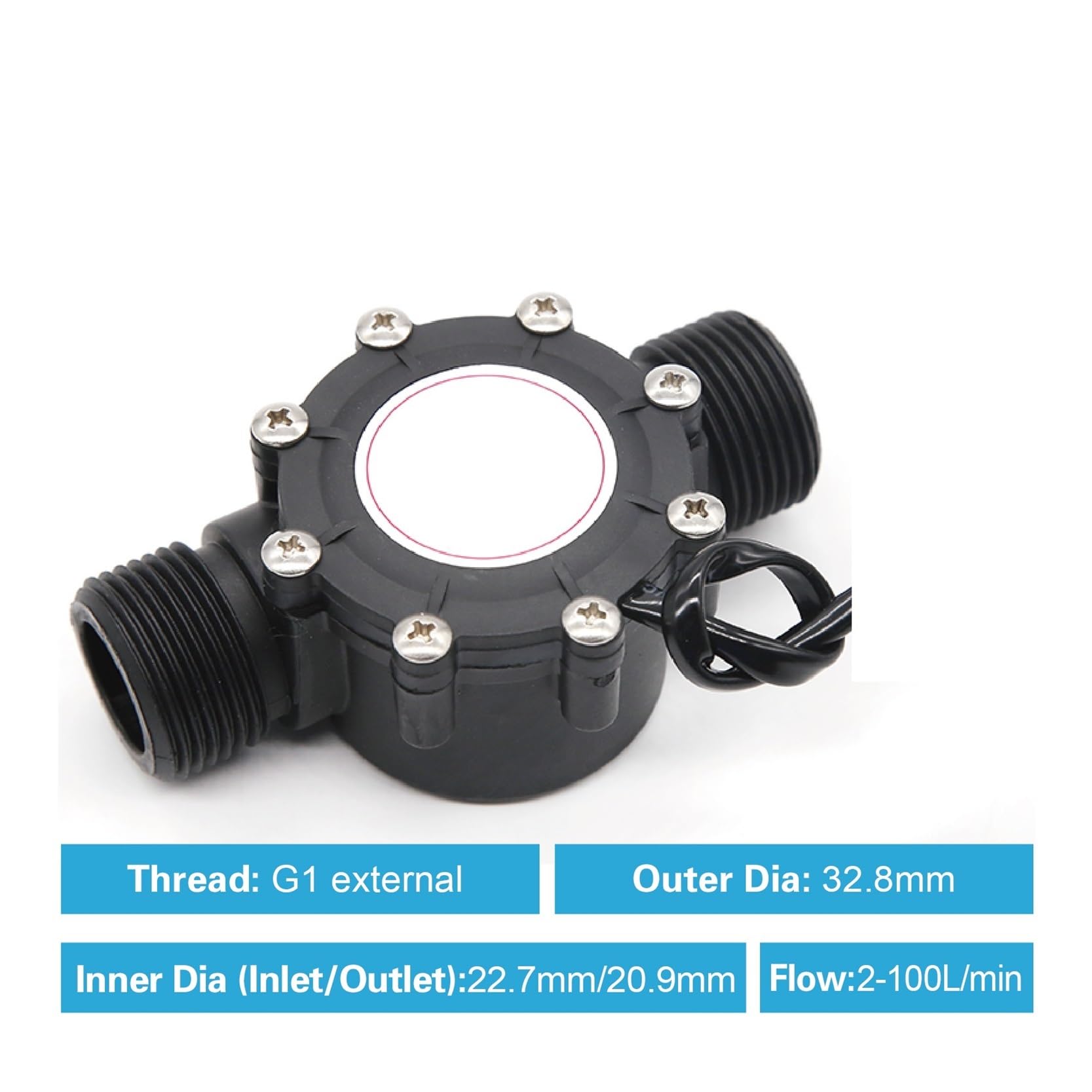 Sensore di Flusso d'Acqua Misuratore ad Effetto Hall Liquido in Nylon(YF-G1 DN25)