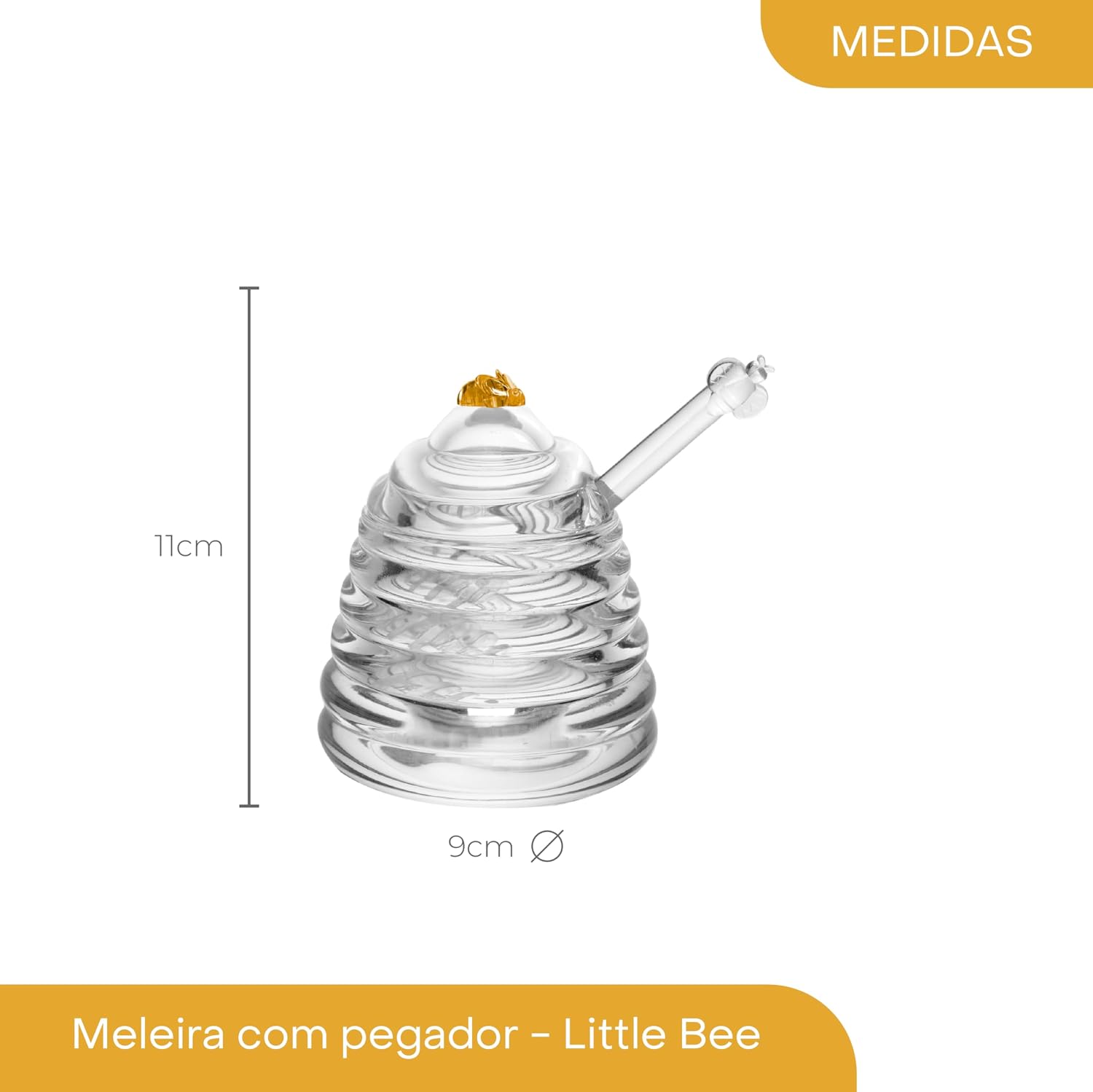 LYOR - Meleira de Cristal Ecológico Little Bee 9cm x 9cm x 9,5cm