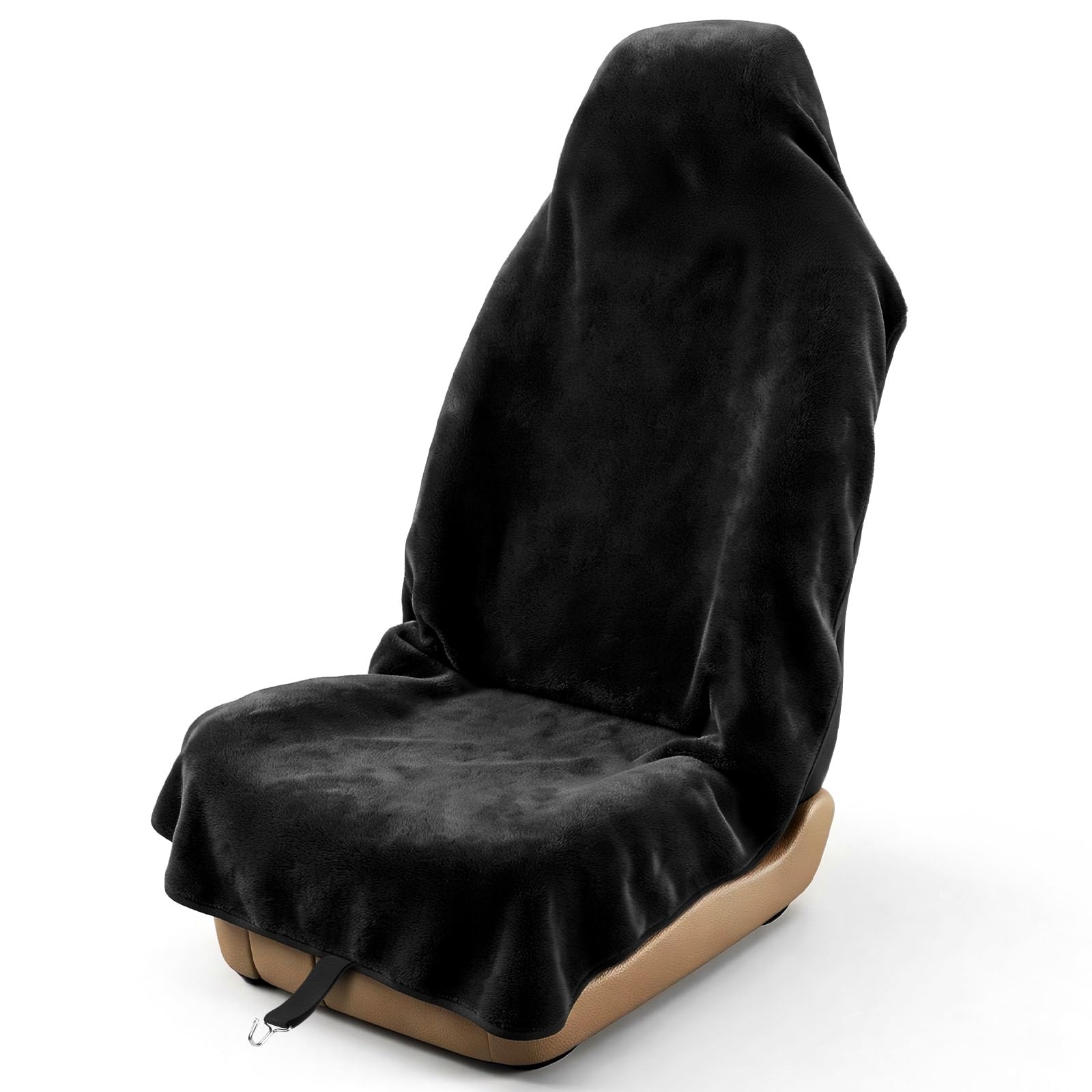 Coprisedili universali per auto, in spugna per sedili anteriori, antiscivolo, con cinghie regolabili, per officina, lavoro, sport e hobby, colore nero