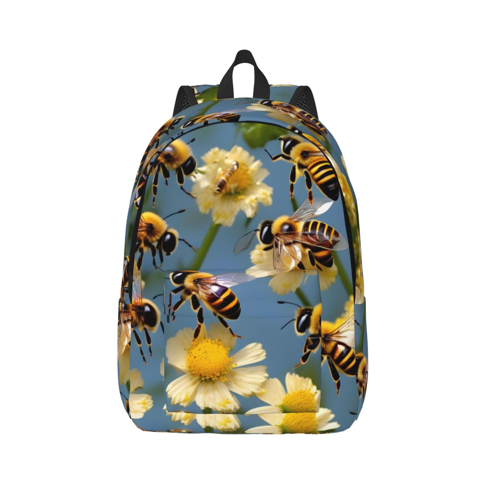 Sac à dos de voyage décontracté imprimé abeille pour randonnée et extérieur - 8