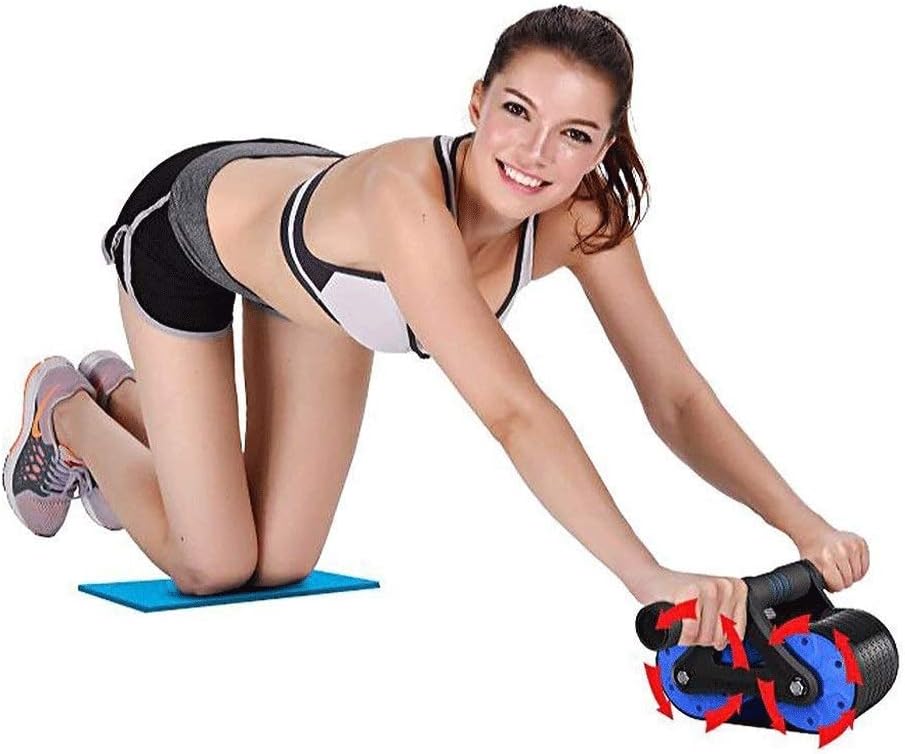 Abdominal Muscle Wheel, Core Abdominal Muscle Workout Fitness Equipment with Knee Pad Mat, with Automatic Rebound Assistance And Resistance Springs