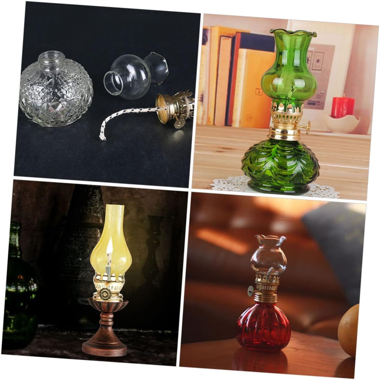 4sets Oil Lamp Wick Kerosene Lamp Replacement Wick Holder Lightweight Oil Replacement 4pcs*4