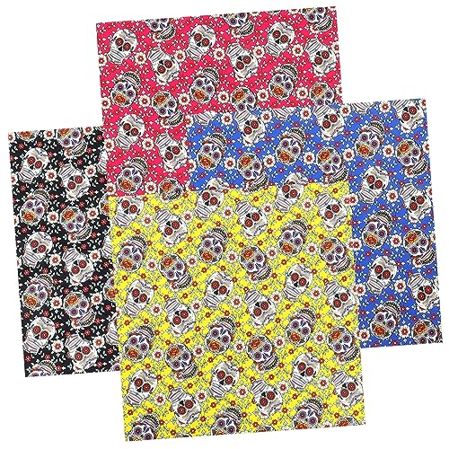 Tissu Halloween à motifs crânes NUOBESTY en pur coton supérieur pour patchwork durable