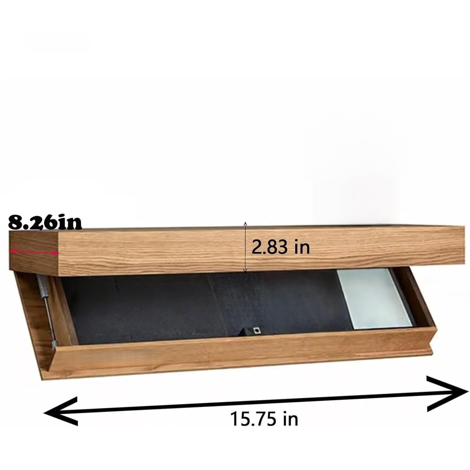 Generico Mensola Cassaforte Segreta,Mensola Sospesa Nascost 1 ripiano moderno con scomparto nascosto, mobile segreto(Black)