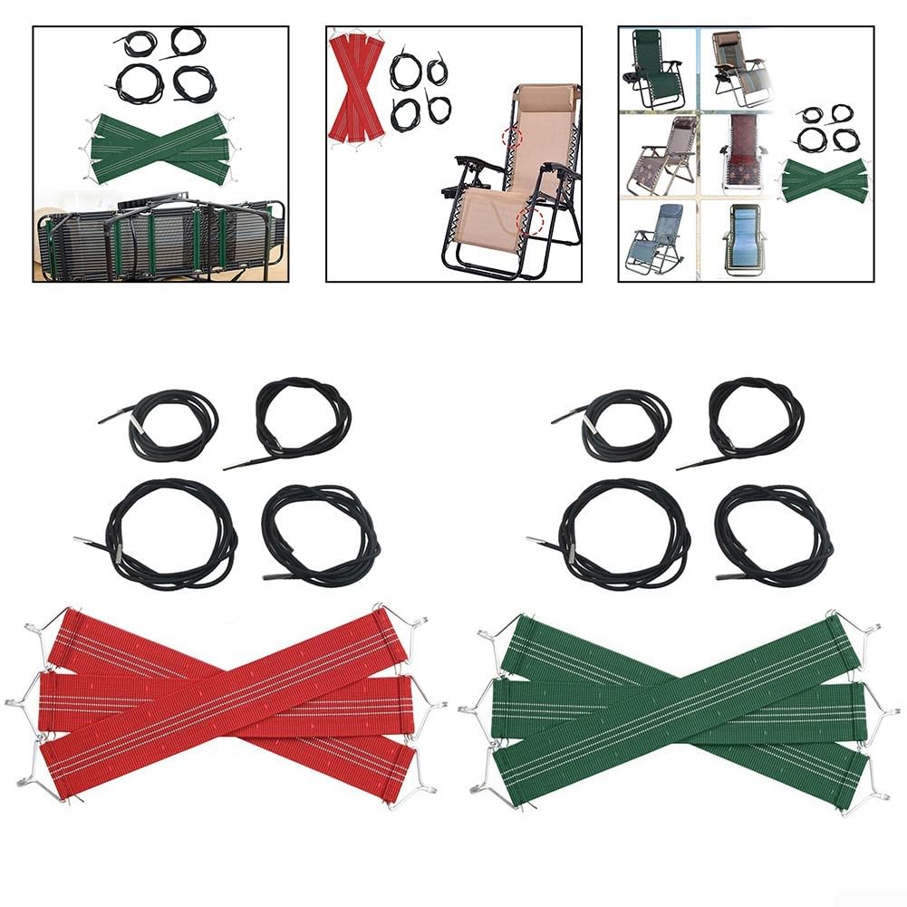 Kit Di Riparazione Per Sedia Da Spiaggia – Panno 160x43cm E 4 Corde Elastiche, Nero, Fai Da Te