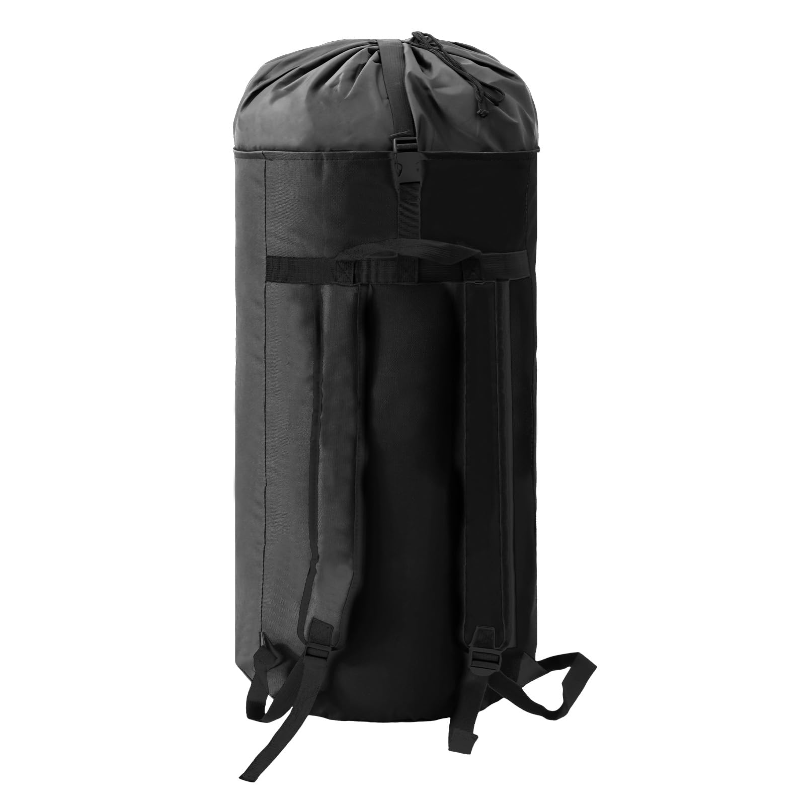 Kuanght Black Backpack Laundry Bag 115L With Adjustable Shoulder Straps, Waterproof Oxford Laundry Bags With Drawstring Closure, Dirty Clothes Bag For Travel, Laundromat, Apartment, Beach, Camping (Black)