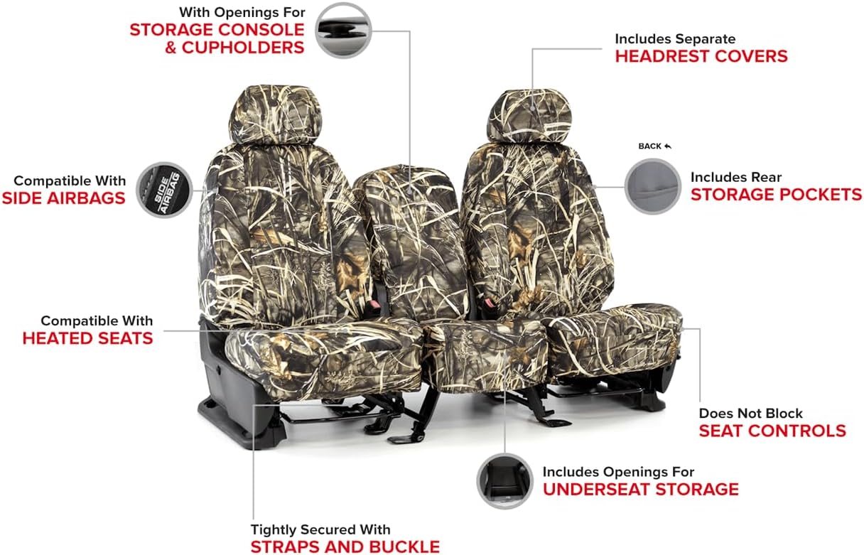 ShearComfort Rear SEAT Custom Realtree Camo Seat Covers Compatible with Ford F150 (2015-2020) in Pink for 60/40 Split Back and Bottom w/Pullout Arm and 3 Adjustable Headrests (Super Crew)