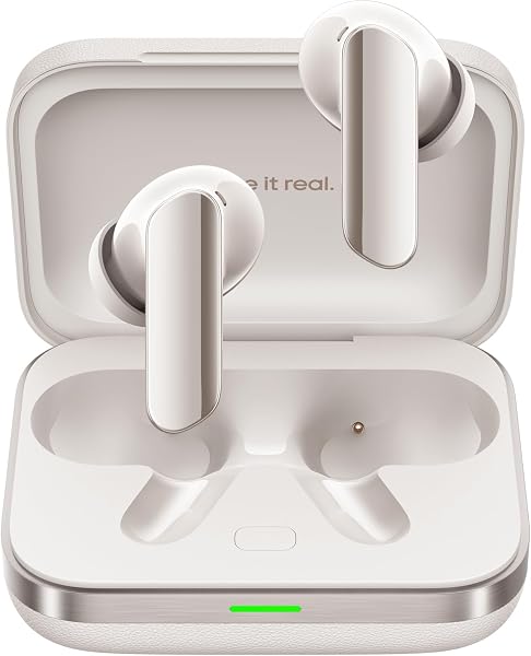 realme Air 7 Pro, Tłumacz AI na żywo, Konstrukcja z aluminium lotniczego, Podwójny przetwornik 11+6 mm, 6-mikrofonowe głębokie wyciszenie hałasu AI, klasy profesjonalnej LHDC 5.0, white