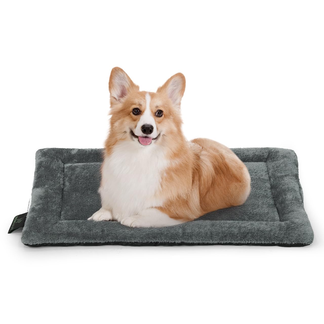 BOWHAUS 27.1" x 16.5” Machine-Washable Fluffy Dog Bed for 30" Kennel, Soft Crate Mat with Non-Slip Bottom, Cozy Pet Pad for Sleeping, Small, Medium