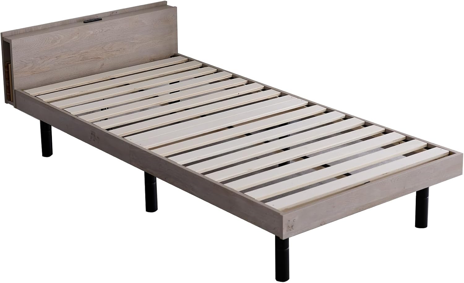 LunarLight ベッドフレーム シングル スチールパイプ製 ホワイト