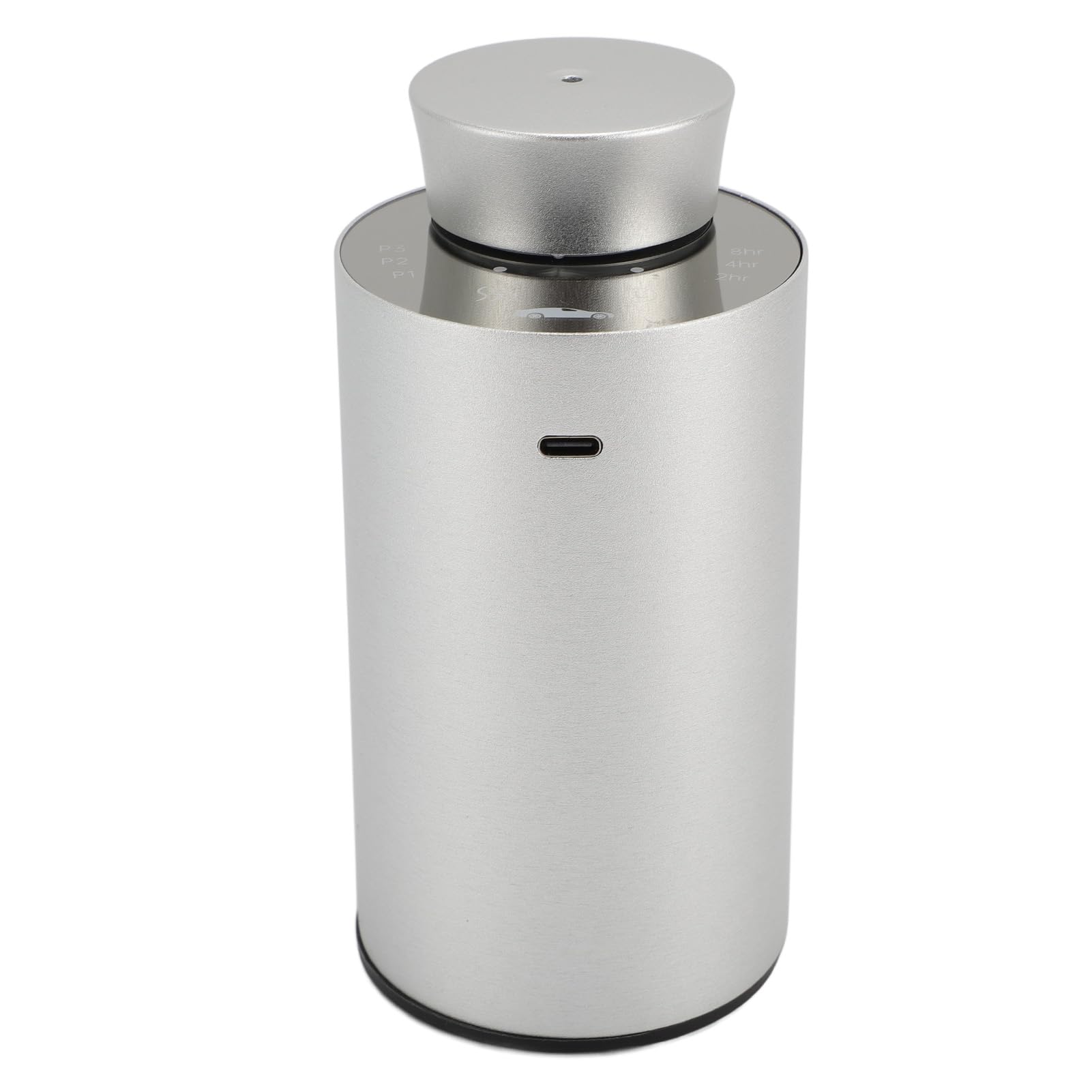 Difusor de Aceite Esencial pequeño Coche portátil, pulverizador sin Agua con Pilas, máquina de aromaterapia silenciosa con Intensidad Ajustable, Elegante diseño de aleación de (Plata)
