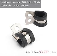 Vista 2 de 24 abrazaderas de cable de acero inoxidable de 12 pulgada, abrazadera aislada acolchada de goma, abrazadera aislada, abrazadera de metal, abrazadera