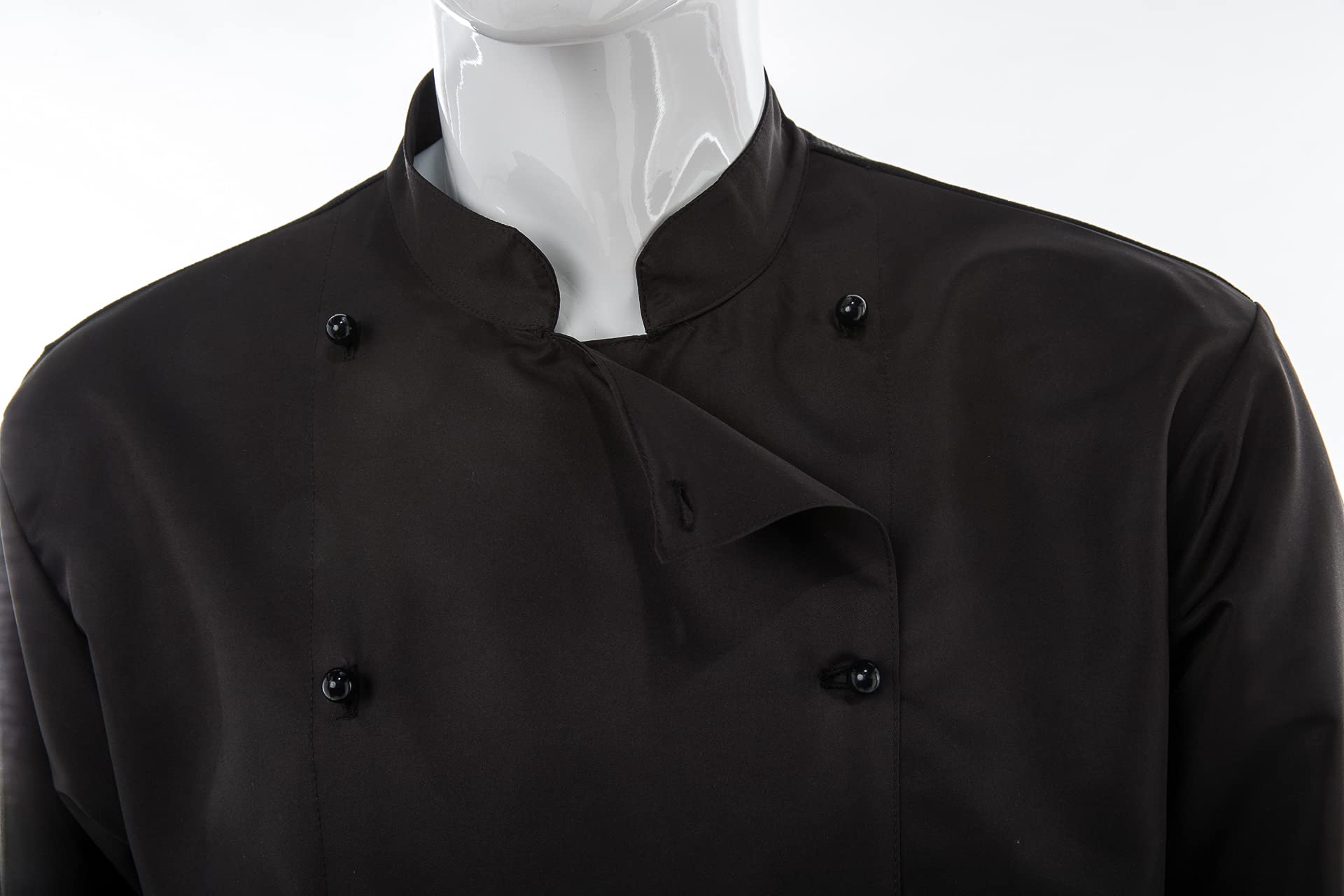 JOBLINE Giacca Cuoco Job Colore Nero in Misto Cotone Leggero con Bottoni Estraibili in Tinta Uomo Unisex Ideale per Chef Cuoco Professionisti Cucina Scuola Catering ristorazione tg. XS - 4XL
