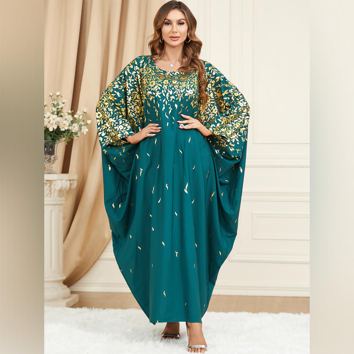 FYMNSI Kimono surdimensionné pour femme - Caftan - Grande taille - Robe de plage élégante - Longue couverture bikini - Poncho de plage musulman - Robe arabe