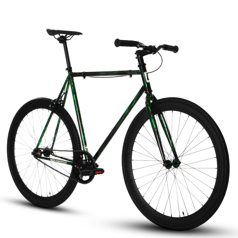 Golden Cycles Fixed Gear Single Speed Bike - Perfect Urban Commuter Bicycle with Front and Rear Brakes - Ideal for Teens and Adults - The Bike Comes in Different Sizes