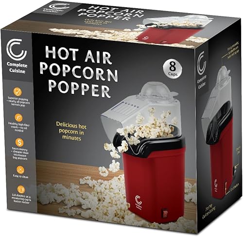 Miniatura 2 de CC-PM1100 Máquina para hacer palomitas de maíz, máquina de palomitas de maíz para encimera, palomitas de maíz de aire caliente, rojo