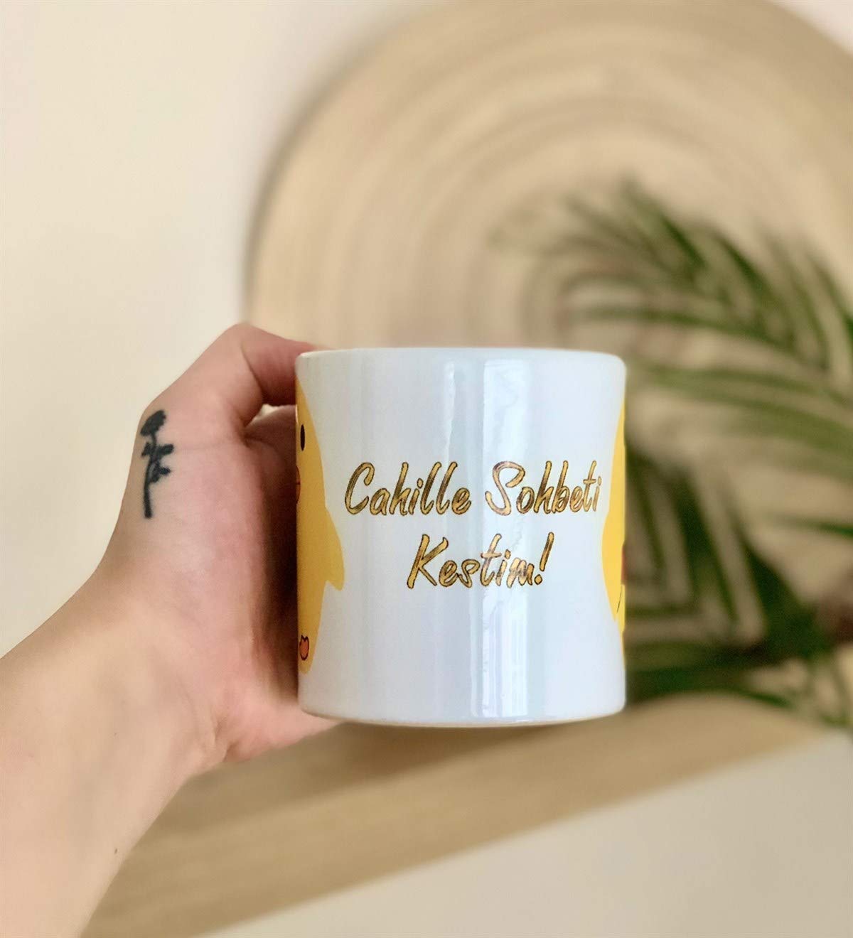 giftmoda Cahille Sohbeti Kesen Civciv Tasarımlı Kupa