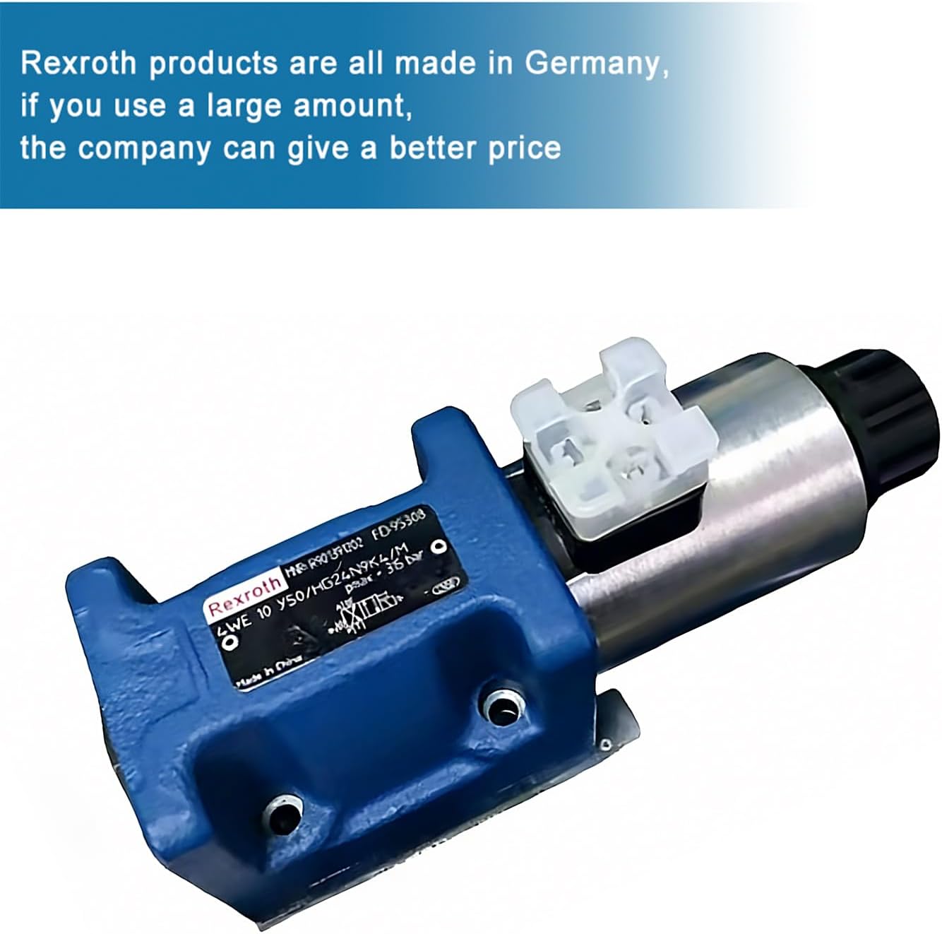 Rexroth 4WE10 Hydraulic Directional Short Pipe Valve R901391202 Solenoid Directional Control Valve 4WE10Y50/HG24N9K4/M