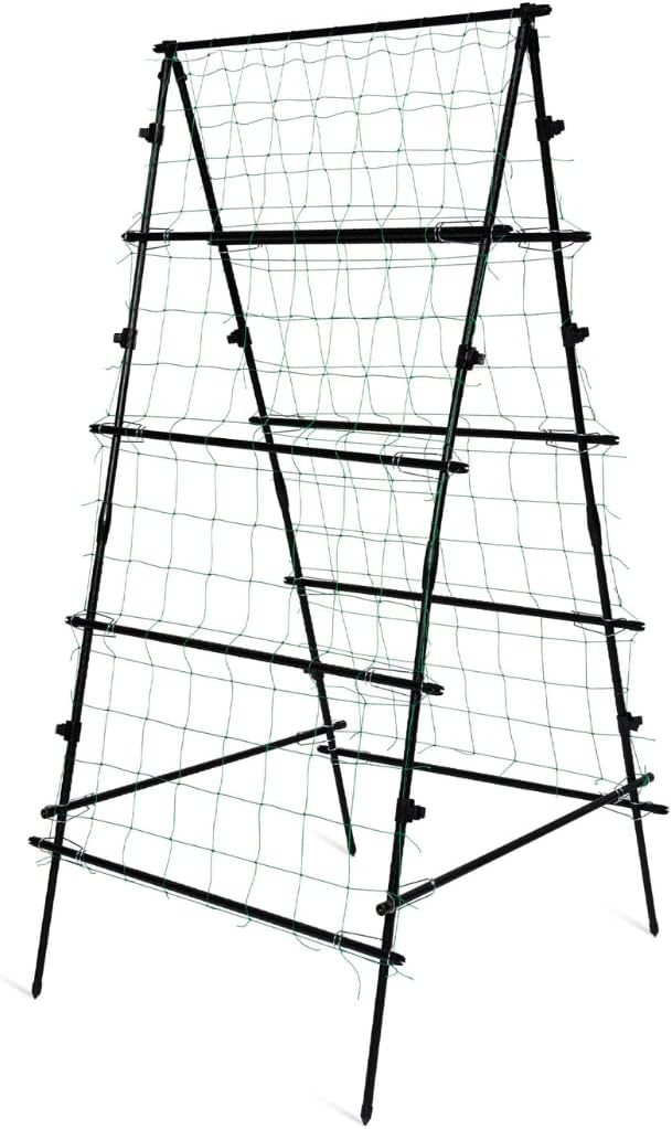 Gardener's Supply Company Titan A-Frame Trellis | Strong and Sturdy Outdoor Garden Trellis Plant Support for Cucumbers, Beans, Vine Herbs & Other Climbing Plants w/Easy to Install Tough Nylon Netting