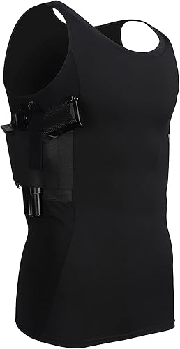 Miniatura 20 de Lilcreek Camisas de transporte ocultas de cuello redondo para hombres: ropa de transporte oculta encubierta con funda de pistola