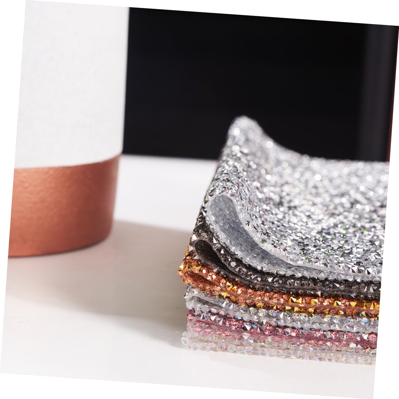 Healeved 2pezzi Tappetino Da Manicure Con Diamanti Per Nail Art Decorazione Elegante Per Salon e Uso Domestico Materiale Resistente e Facile Da Pulire Per Tecniche Di Manicure e Pedicure