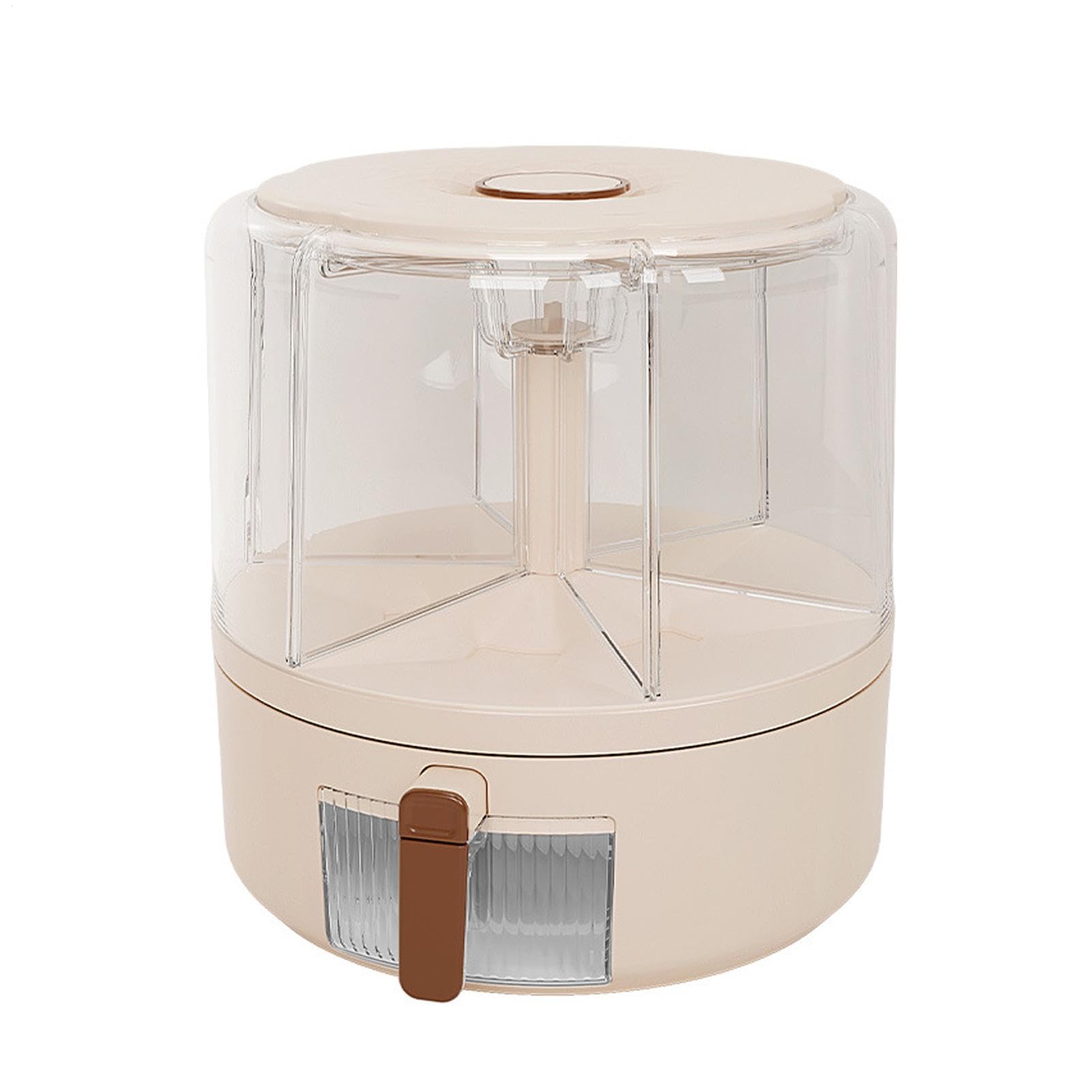 Dispenser di cereali da cucina, contenitore rimovibile per | alimenti secchi, soluzione ermetica, 23 x 26 x 26 x 24 cm, rotazione a 360 gradi, organizzazione per uso in cucina