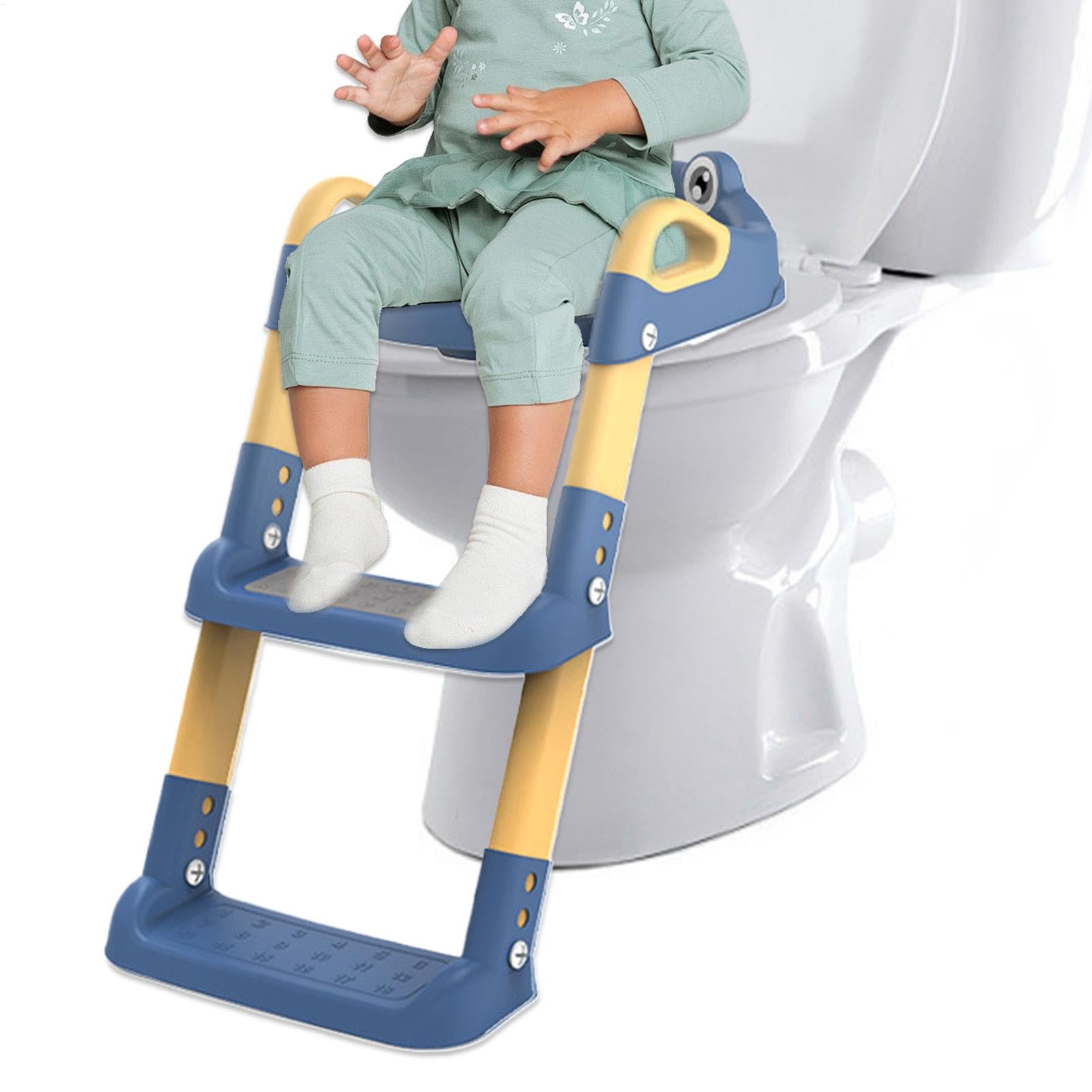 Toilette enfant autonome grâce à cette échelle de toilette pliable et stable