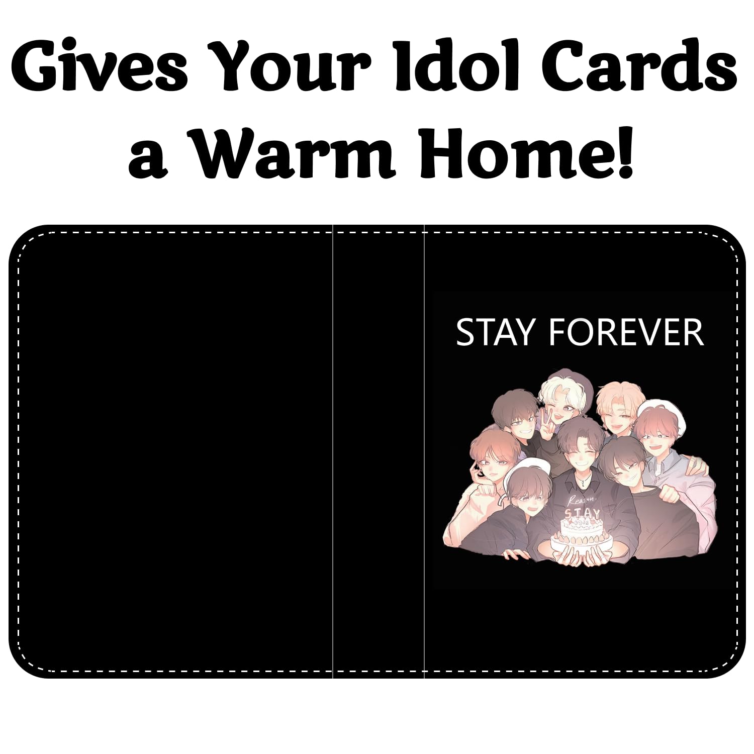 KPOP - Carpeta para tarjetas de fotos, 400 bolsillos, con fundas para tarjetas Lomo, color negro
