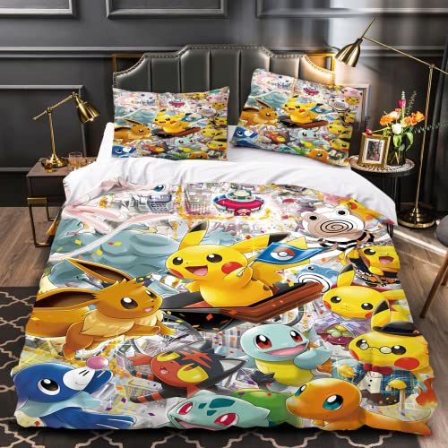 CCBZLY Parure de lit en Microfibre 135x200cm Douce et Confortable, 3 pièces et 2 taies d'oreiller Cover