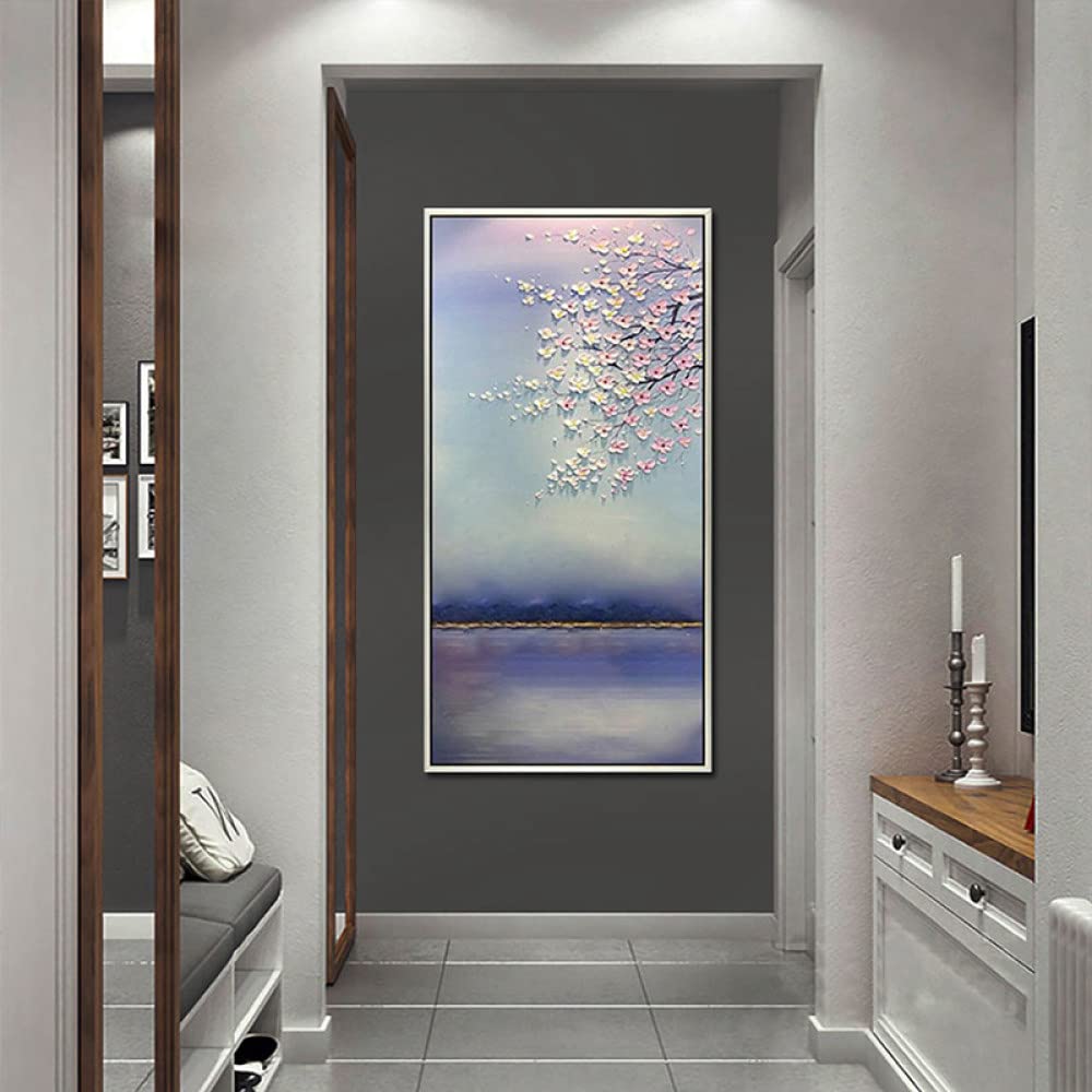 Pintura al óleo abstracta para pared, gran cuchillo pintado a mano sobre lienzo para decoración del hogar, oficina, sala de estar
