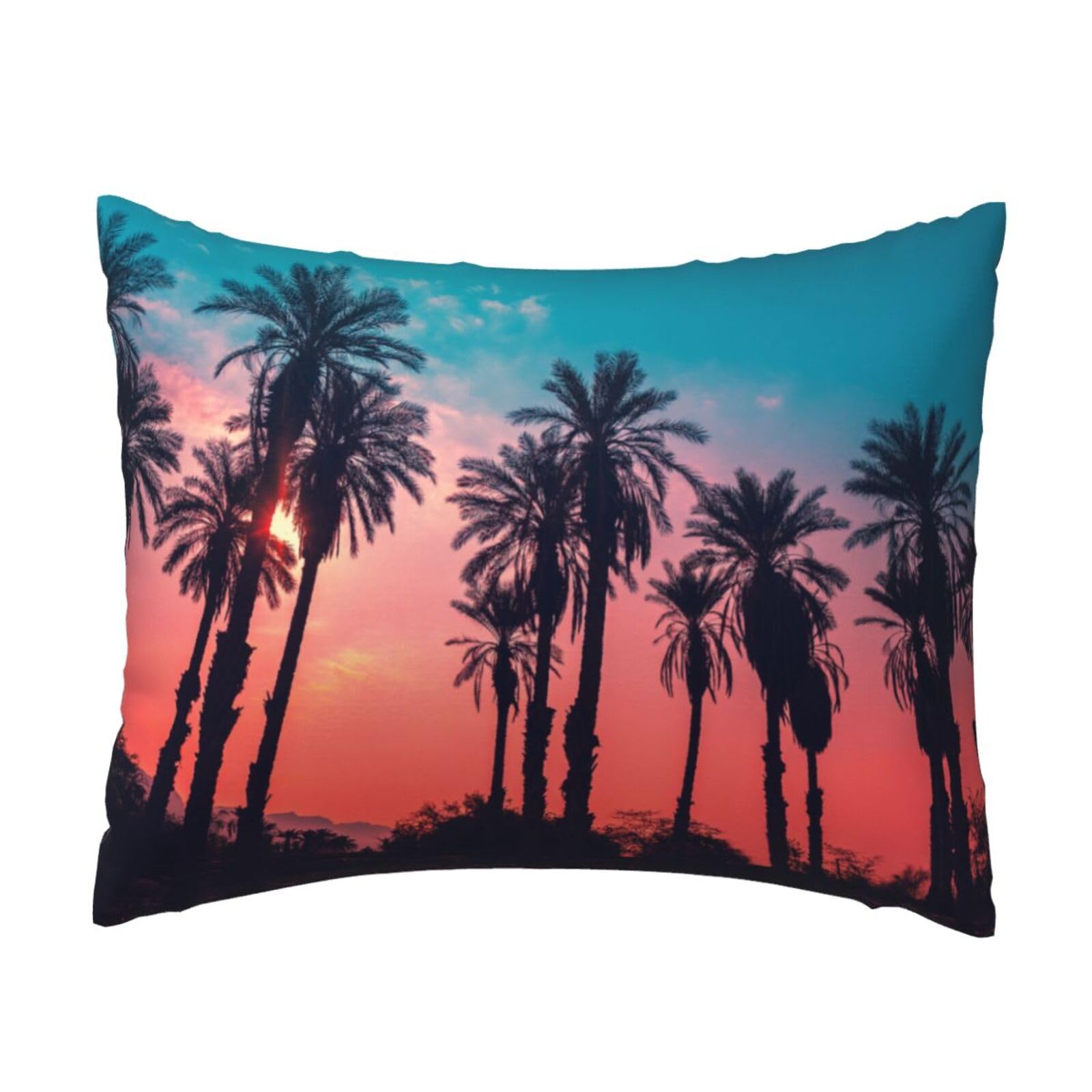 WSHFFILO Palm Tree Sunset printed Pillow Case 20x26in Decorative pillowcase Throw Pillow Cover