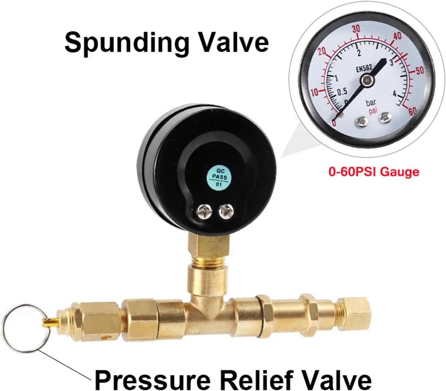 Brewing accessories Homebrew Ball Lock Spunding Valve Beer With 0-60Psi Gauge,Pressure Relief Valve Assembly Gas Disconnect Kit Brewing accessories