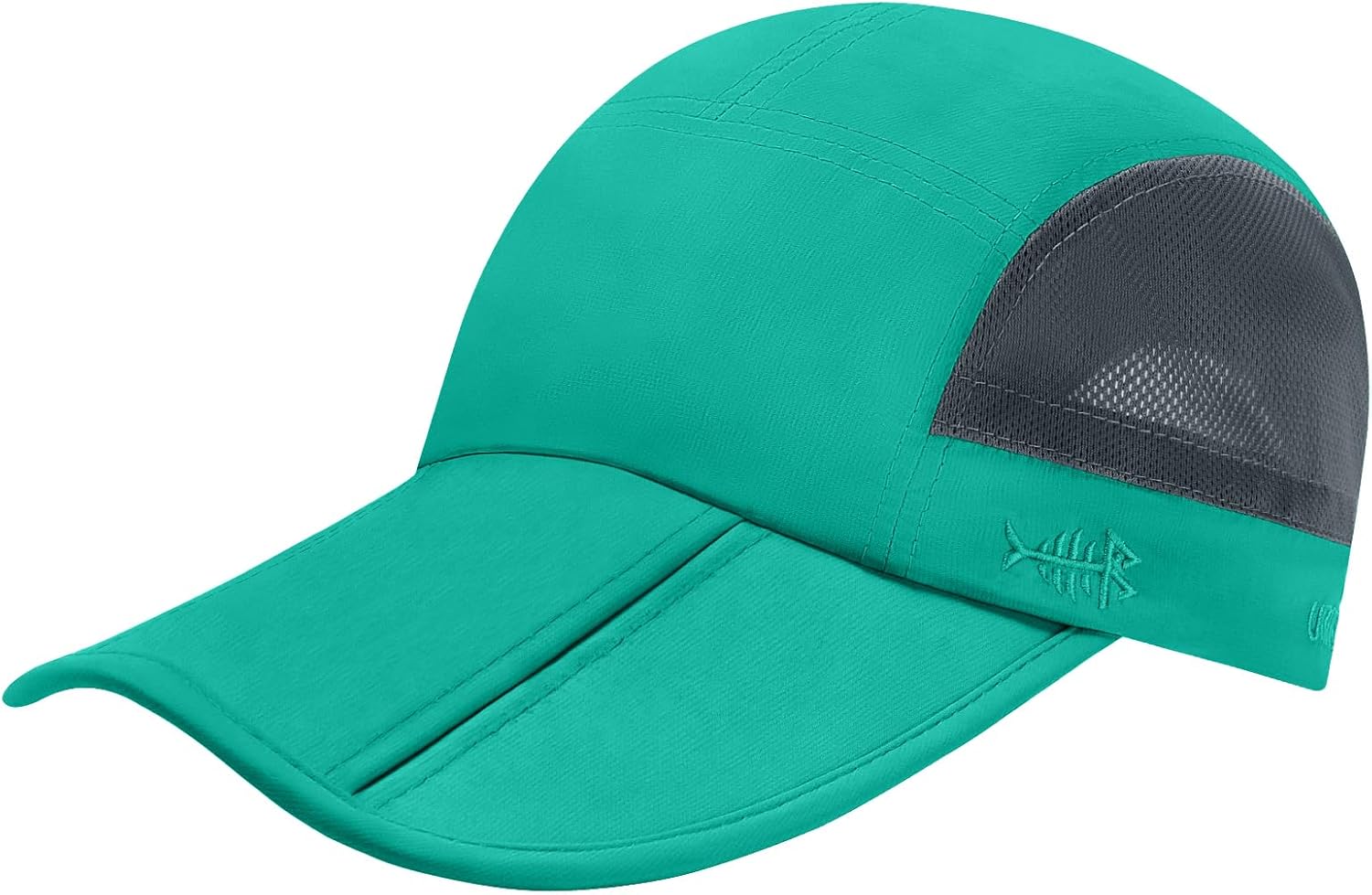 BASSDASH Folding Fishing Baseball Cap UPF 50+ Water Resistant Outdoor Portable Brim Hats for Women Men Hiking Adjustable