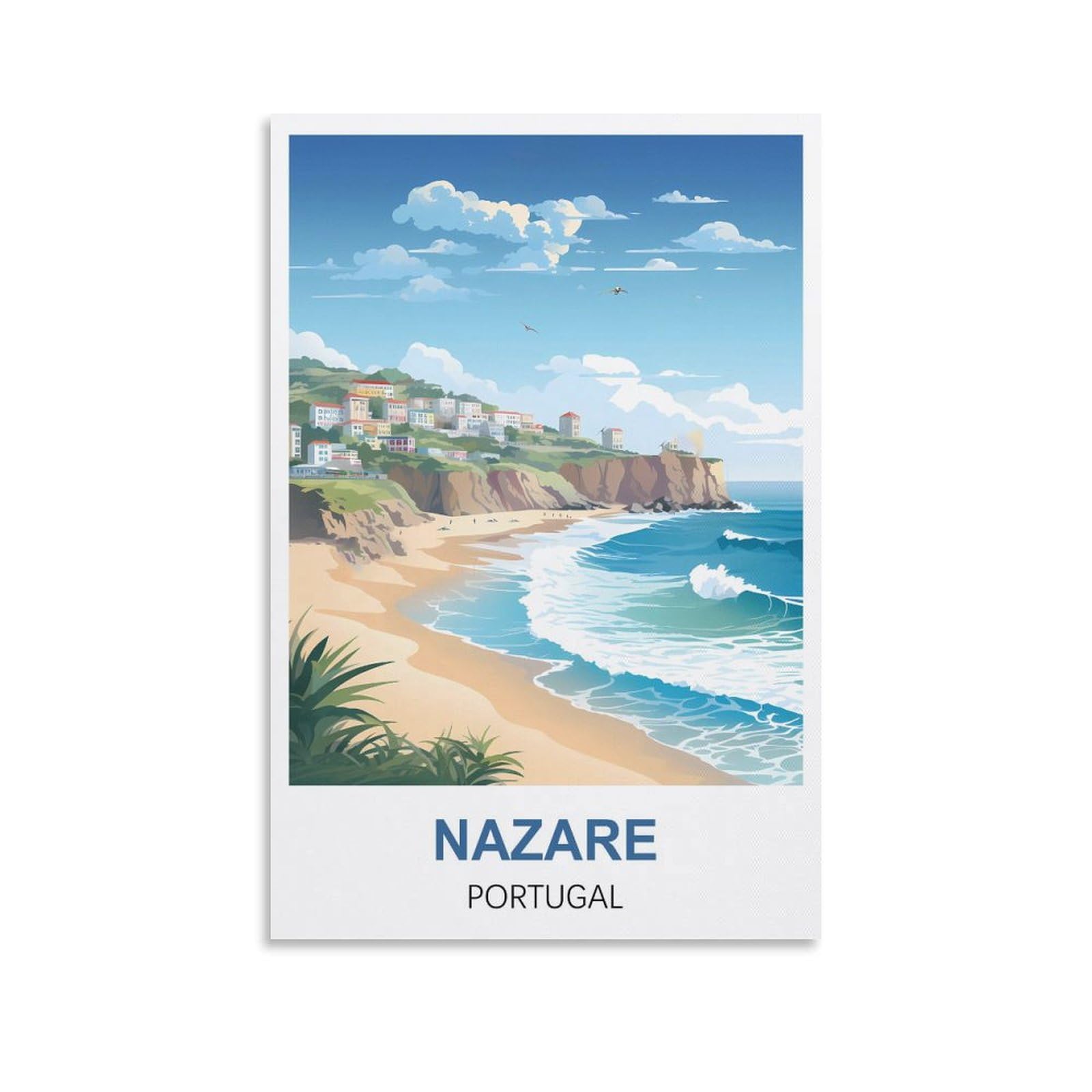EZMLFA Diamond Painting Art Kits,Nazare Portugal,5D Diamond Painting Kit for Adults Beginners, DIY Full Round Drill Gem Art Kits for Home Decor 40x50cm
