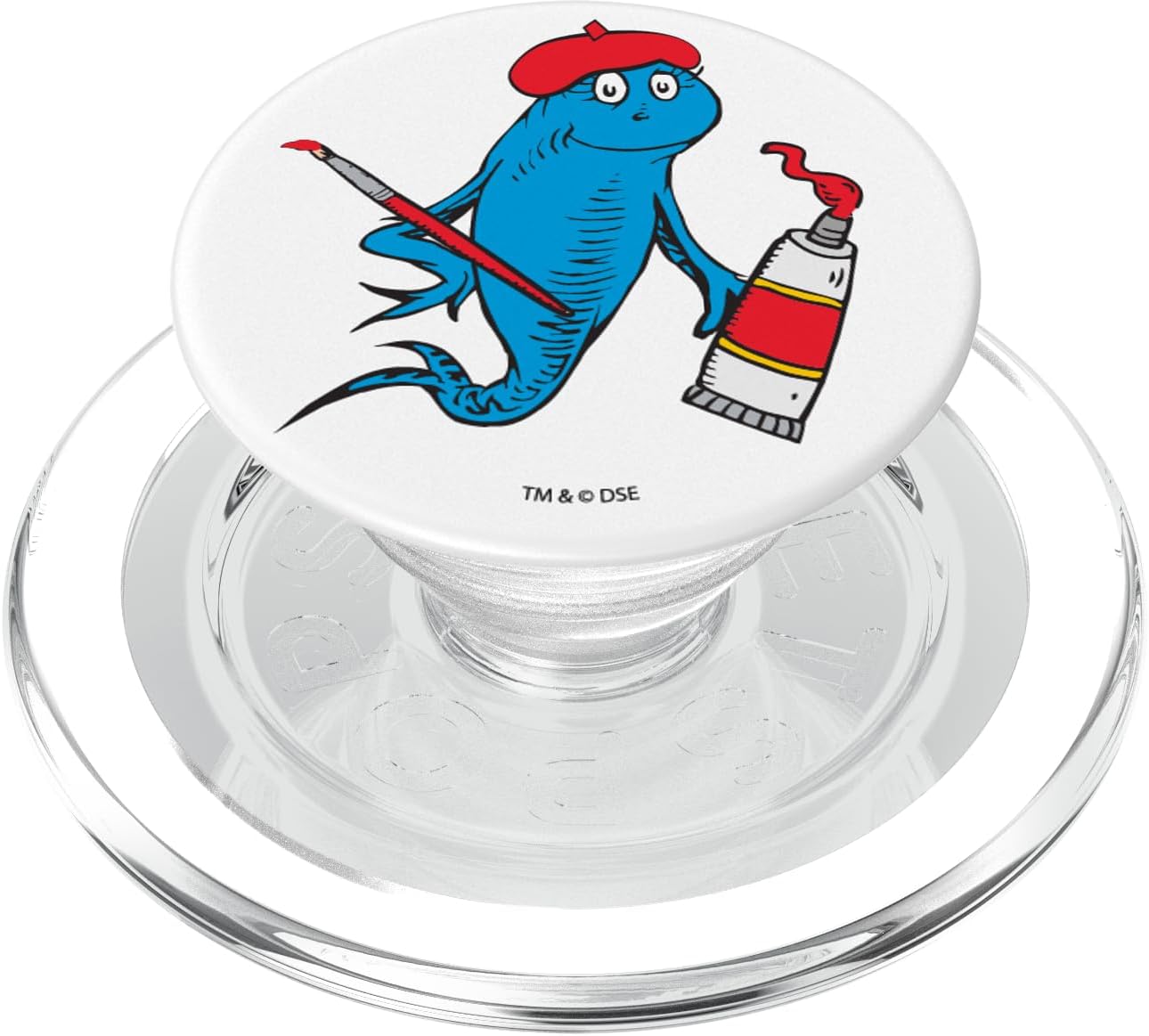 Dr. Seuss Blue Fish Painter Fish PopSockets MagSafe PopGrip for iPhone