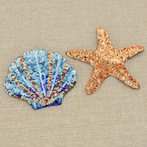 Betterus Starfish Shell Applique With Sequins Patches Decoration Diy Sewing Embroideries #TOP3