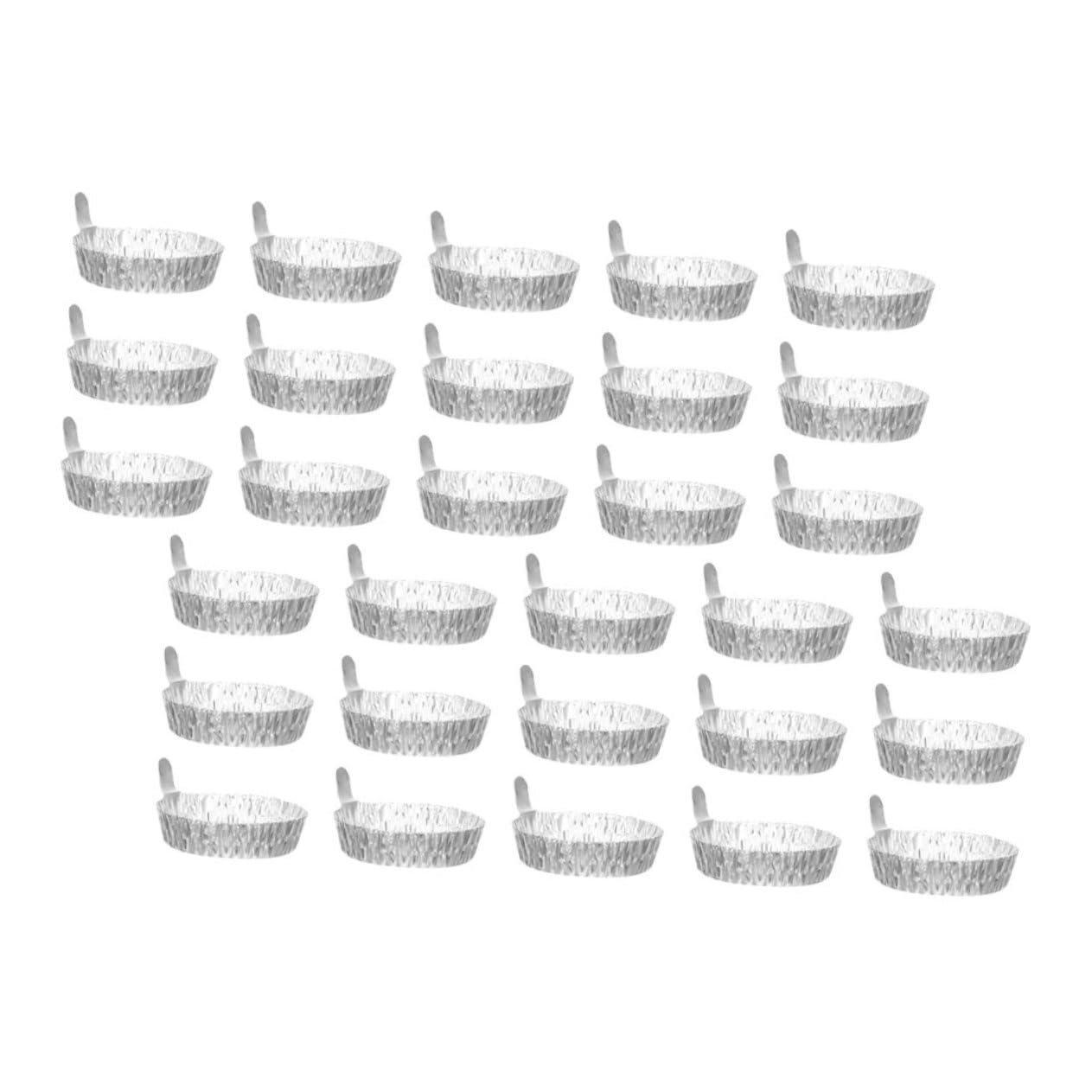 Zerodeko 30Pcs Aluminum Weighing Boat with Handle Lab Measurement Dish for Powders Liquids Versatile Use Laboratories Cosmetics More